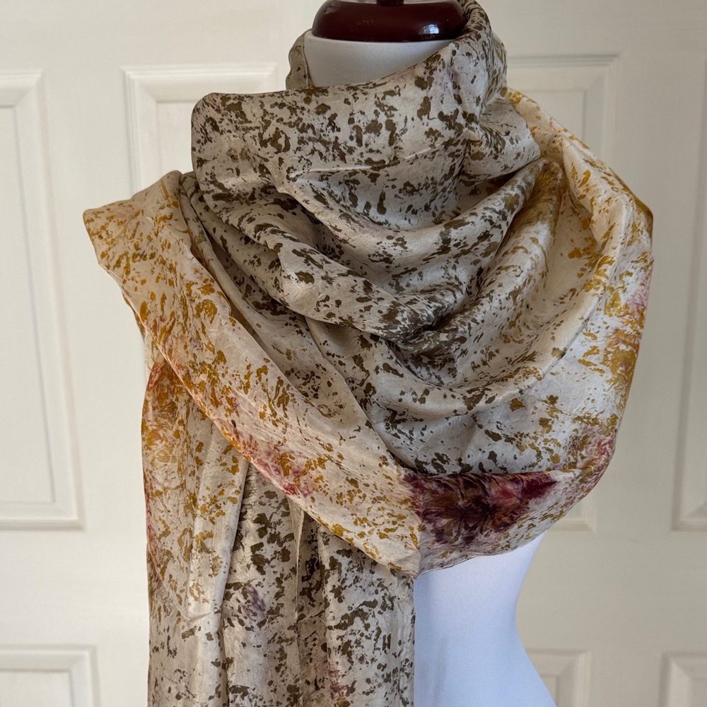 Floral Patterned Silk Scarf